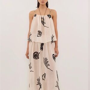 DISSH Beige and Black Floral Camisole